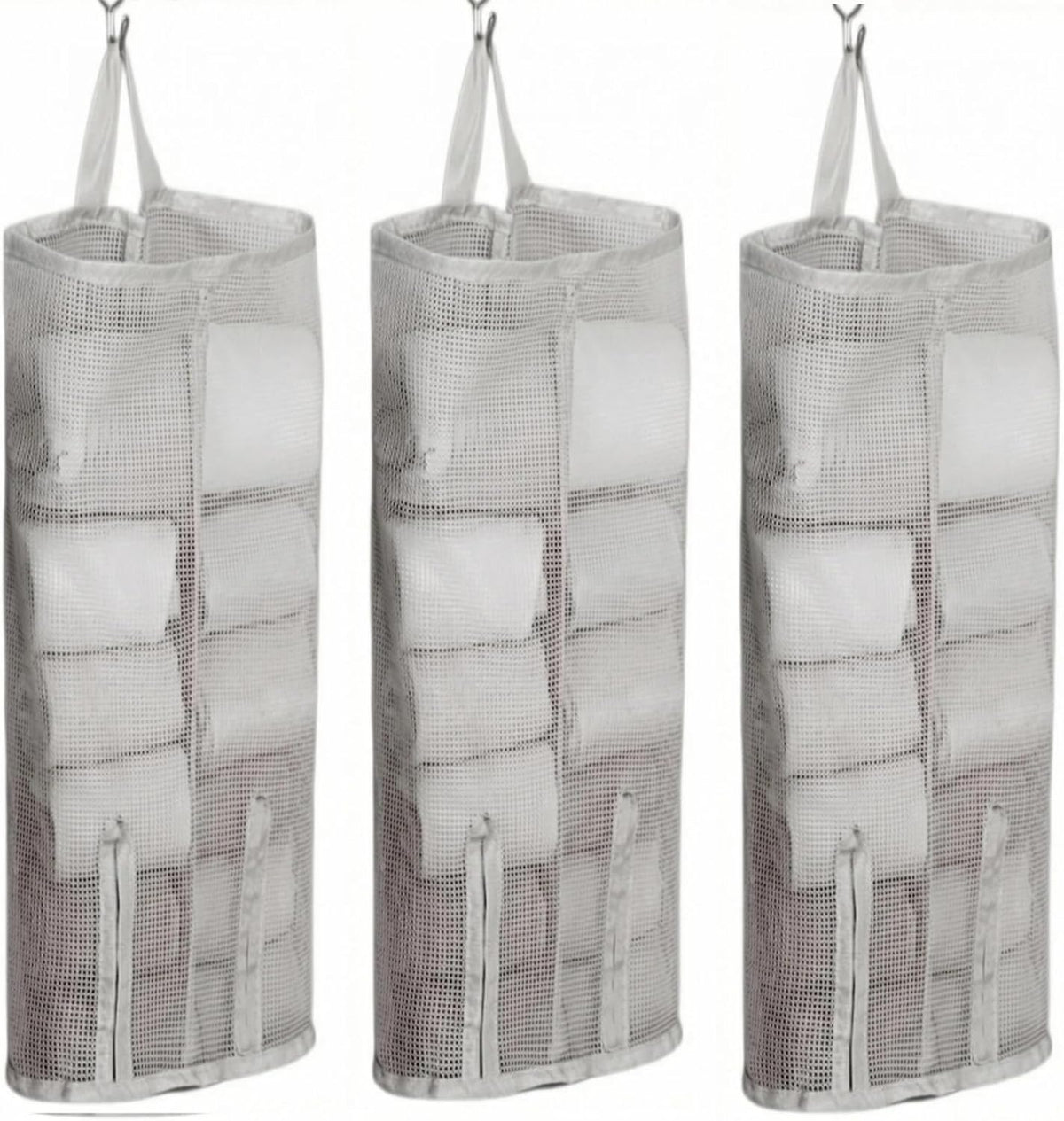 Hanging Sock Storage Bag,Sock Underwear OrganizerWall Mount Multifunctional Bag,Saver Kitchen Storage Holder,Hanging Closet Organizer,for Storing Socks Ties Plastic Bag 3PCS (Grey)
