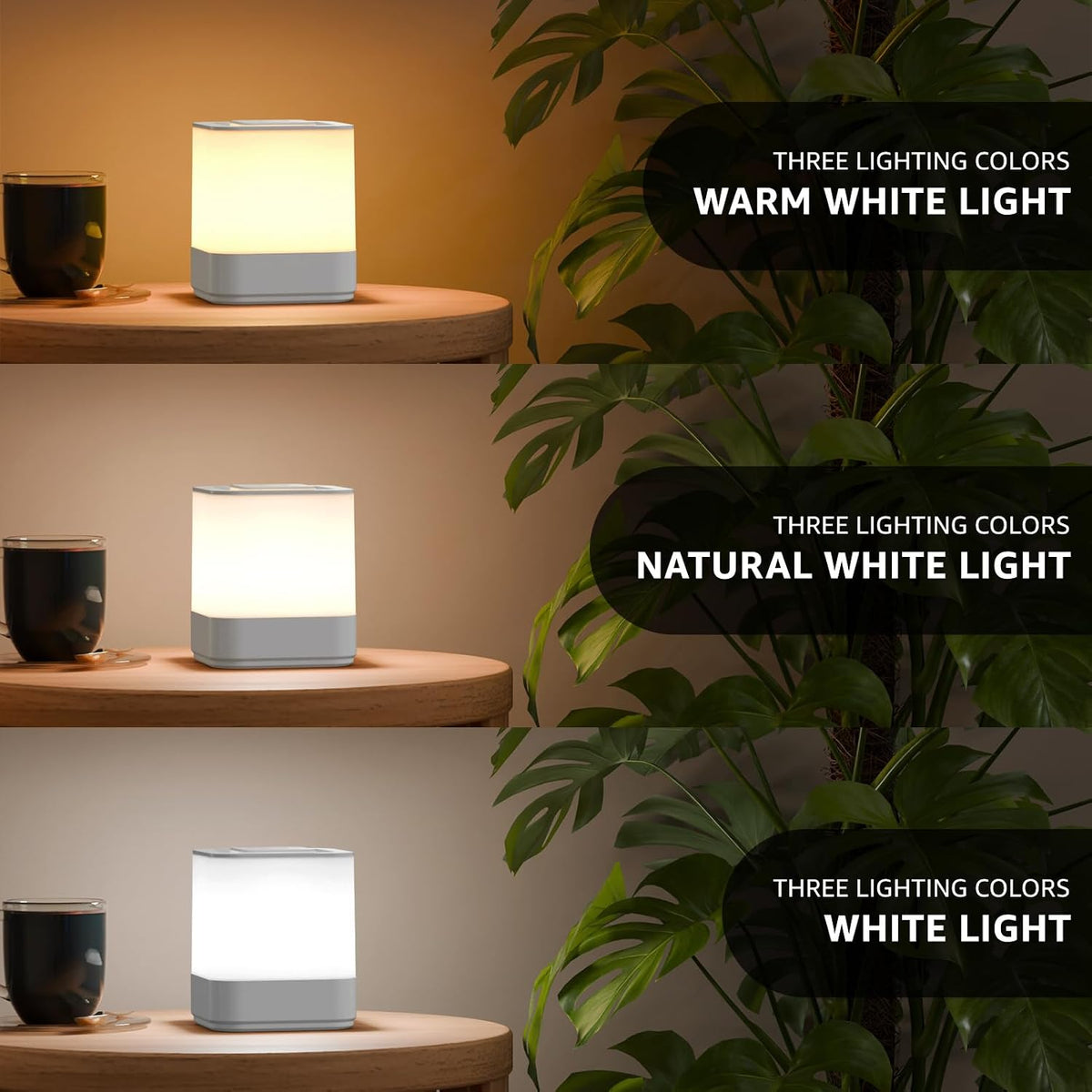 uuffoo 2 Pack Rechargeable Small Night Light Touch Dimmable Cordless Lamp