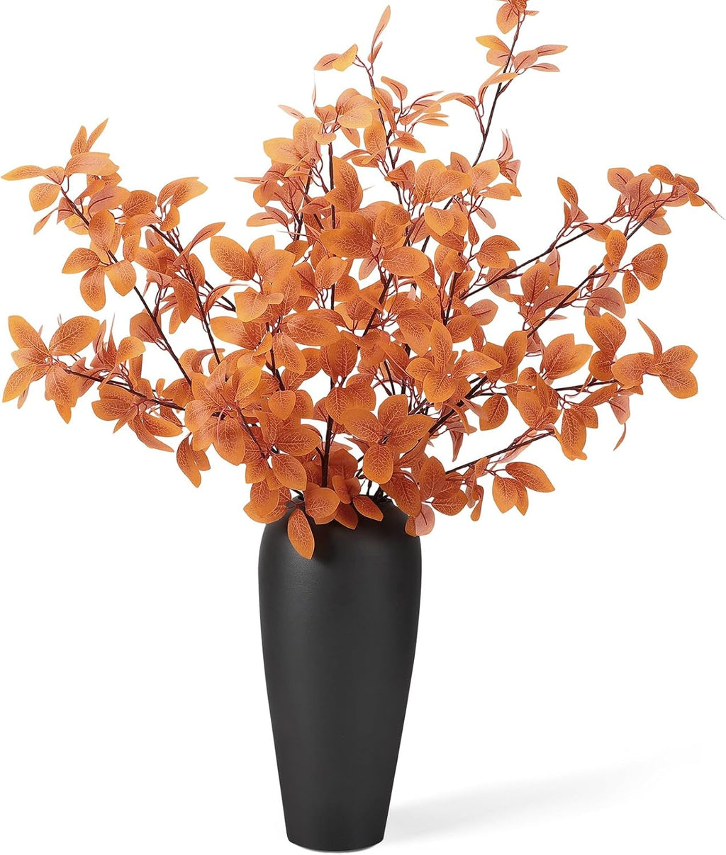 Janinka 5 Pcs Faux Fall Eucalyptus Stems for Vases Farmhouse, Brown