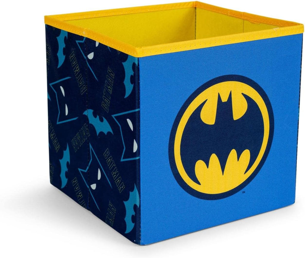Ukonic DC Comics Batman Logo 11-Inch Storage Bin Cube Organizer | Fabric Basket Container, Cubby Cube Closet Organizer | Comic Book Superhero Toys, Gifts And Collectibles