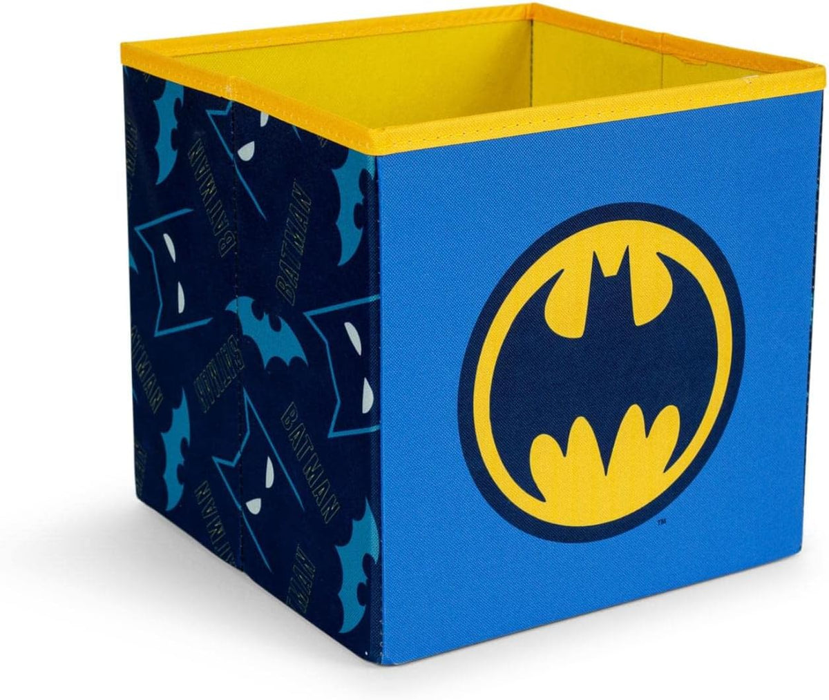 Ukonic DC Comics Batman Logo 11-Inch Storage Bin Cube Organizer | Fabric Basket Container, Cubby Cube Closet Organizer | Comic Book Superhero Toys, Gifts And Collectibles
