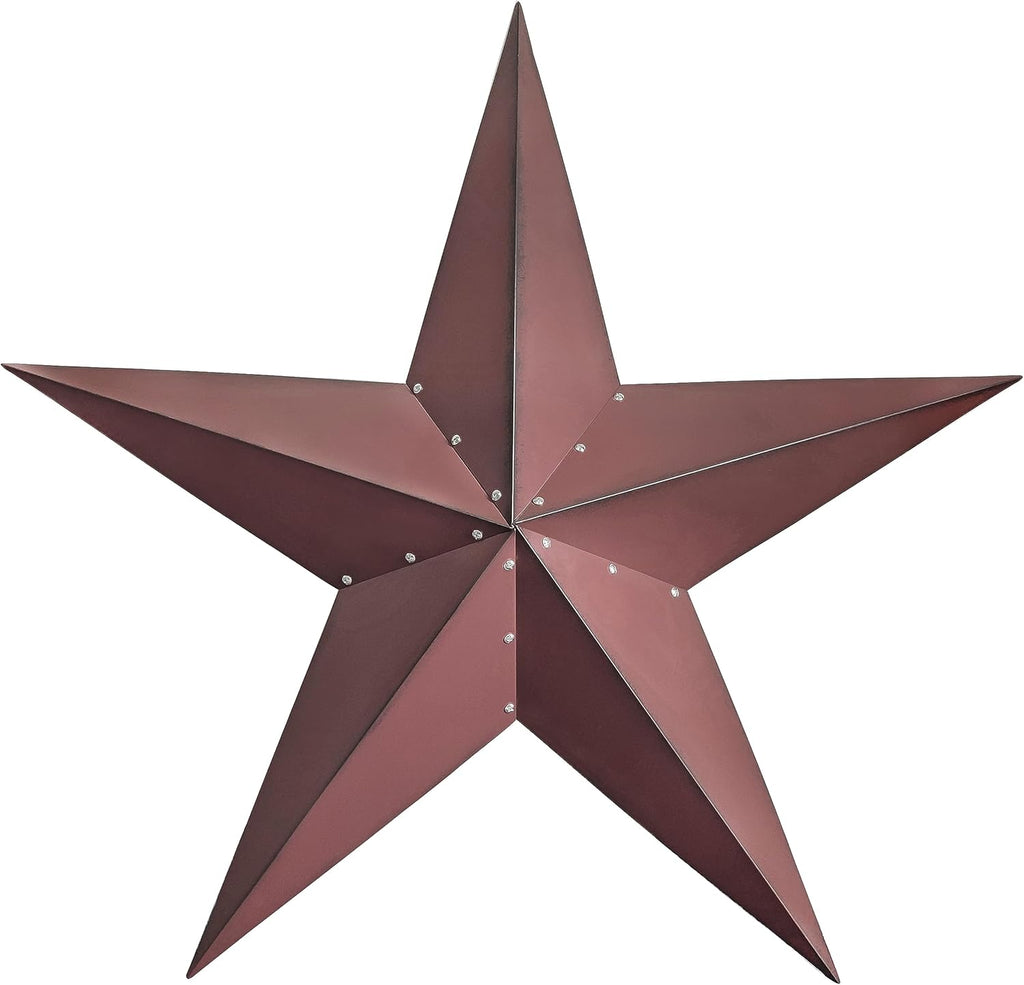 COOZZYHOUR 48Inch Large Metal Barn Star Outdoor Wall art Decor-Americana Exterior House Decor-Metal Star for Outside Texas Stars Art Rustic Vintage Western Country Home Farmhouse Decoration
