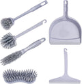 6 Pcs Small Broom and Dustpan Set, Portable Handheld Sweeping Brush Combo