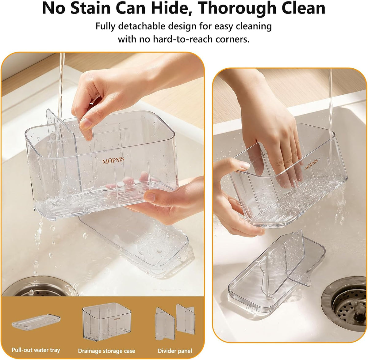 MOPMS Toothbrush Holders for Bathrooms with 5 Slots Adjustable Dividers