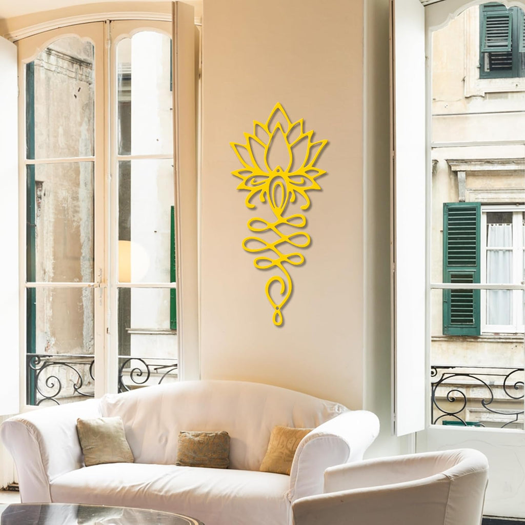 Xedatric Lotus Flower Wall Decor Gold Metal Yoga Wall Art with Lotus