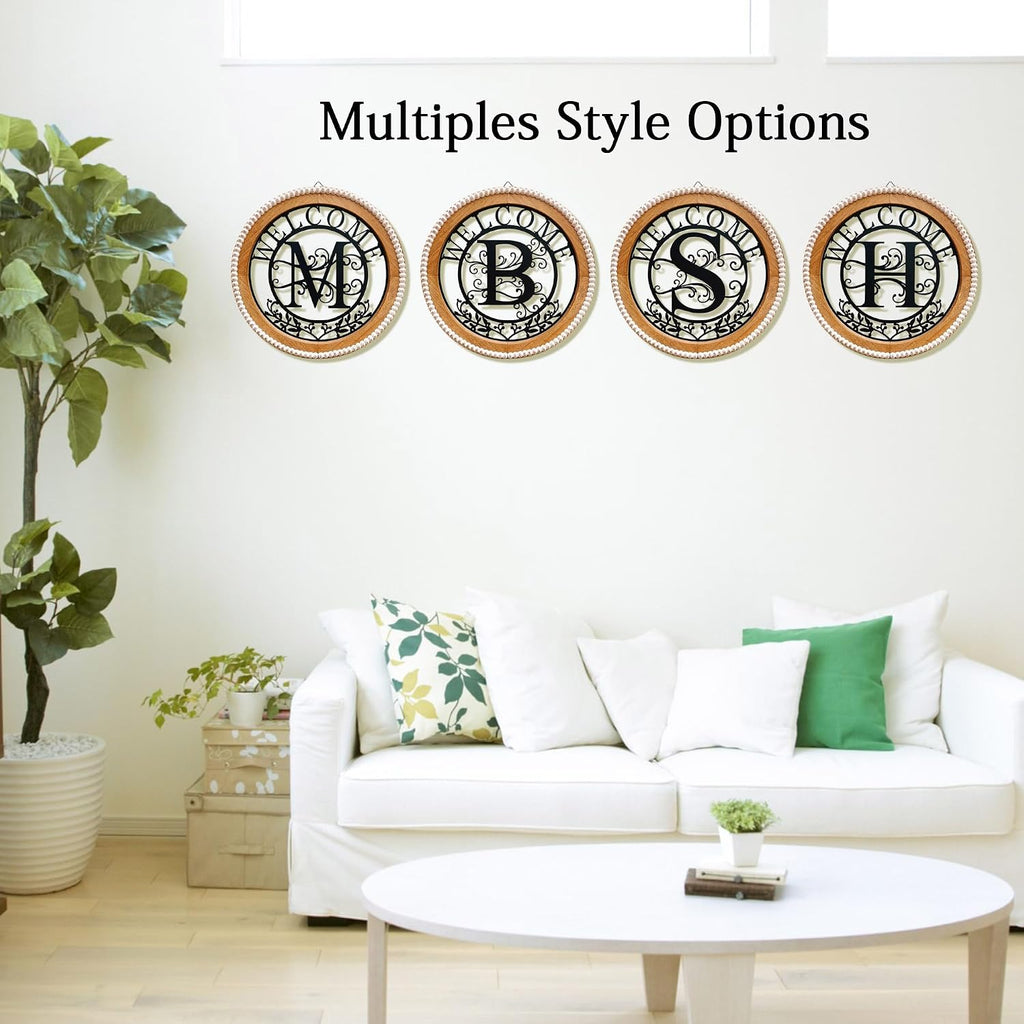 Metal&Wood Letter S Monogram Wall Art Welcome Sign Initial, Home Decor