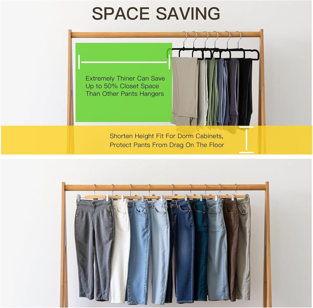 Pants Hangers 30 Pack Velvet Pant Hangers,Heavy Duty Velvet Hangers for Pants,Jeans,Scarf,Towels,Tank Top,Coat.Closet Organizers and Storage（Black）