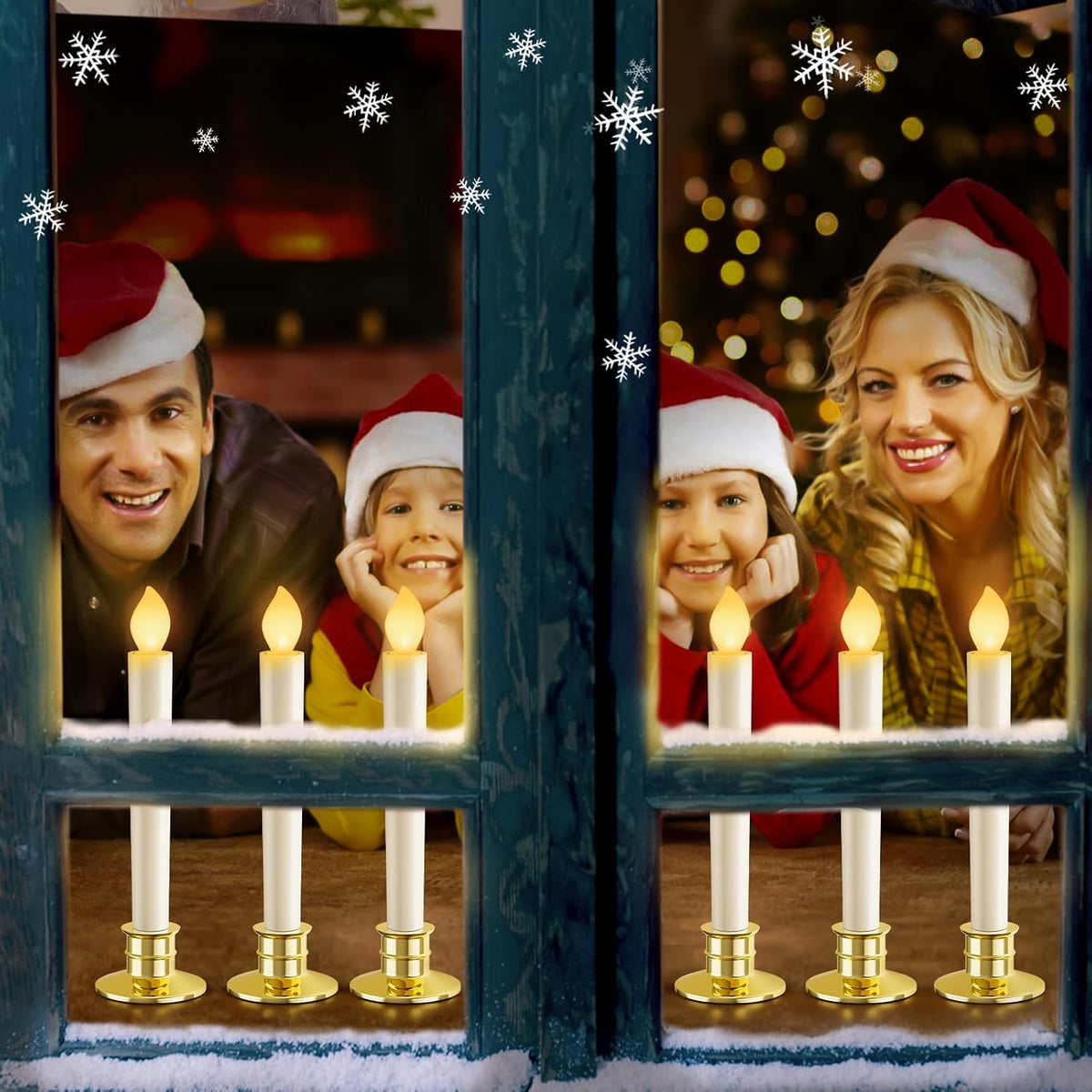 10 Pack Christmas Window Candles Lights Battery Operated Candles Decoration
