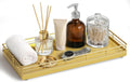 Bathroom Vanity Tray for Countertop, 12" x 6" Oak Wood Toilet Tank Tray