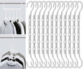 Mr. Pen- Space Saving Hangers for Clothes, 12 pcs, White, Plastic Multi Clothes Hangers Space Saving, 5 Slots, 360° Rotating Hooks