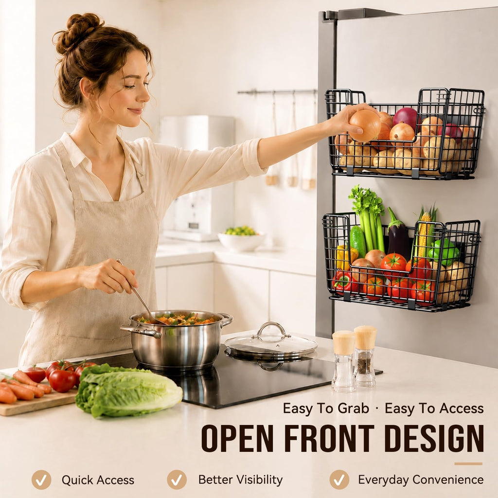 Magnetic Shelf for Fridge - 3 Pack Fruit & Vegetable Storage Organizer