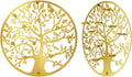 Round Decorative Home Key Holder Wall Mount, 2 Pack Metal Tree Car Key Rack for Wall Organizer for Keys, Wallets, Hats, Used for Decor for House Entryway, Kitchen, Garage, Office (12" Gold)