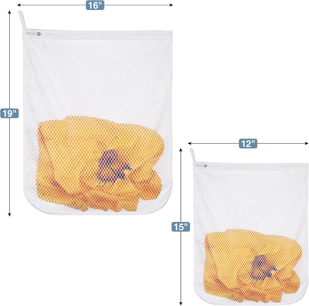 Honeycomb Mesh Laundry Bags 8 Pack (2L+2M), Durable Washing Bags with Auto-Lock Zippers, Heavy Duty Mesh Wash Bags for Delicates, Lingerie, Bra, Sock, Travel Storage Organizer