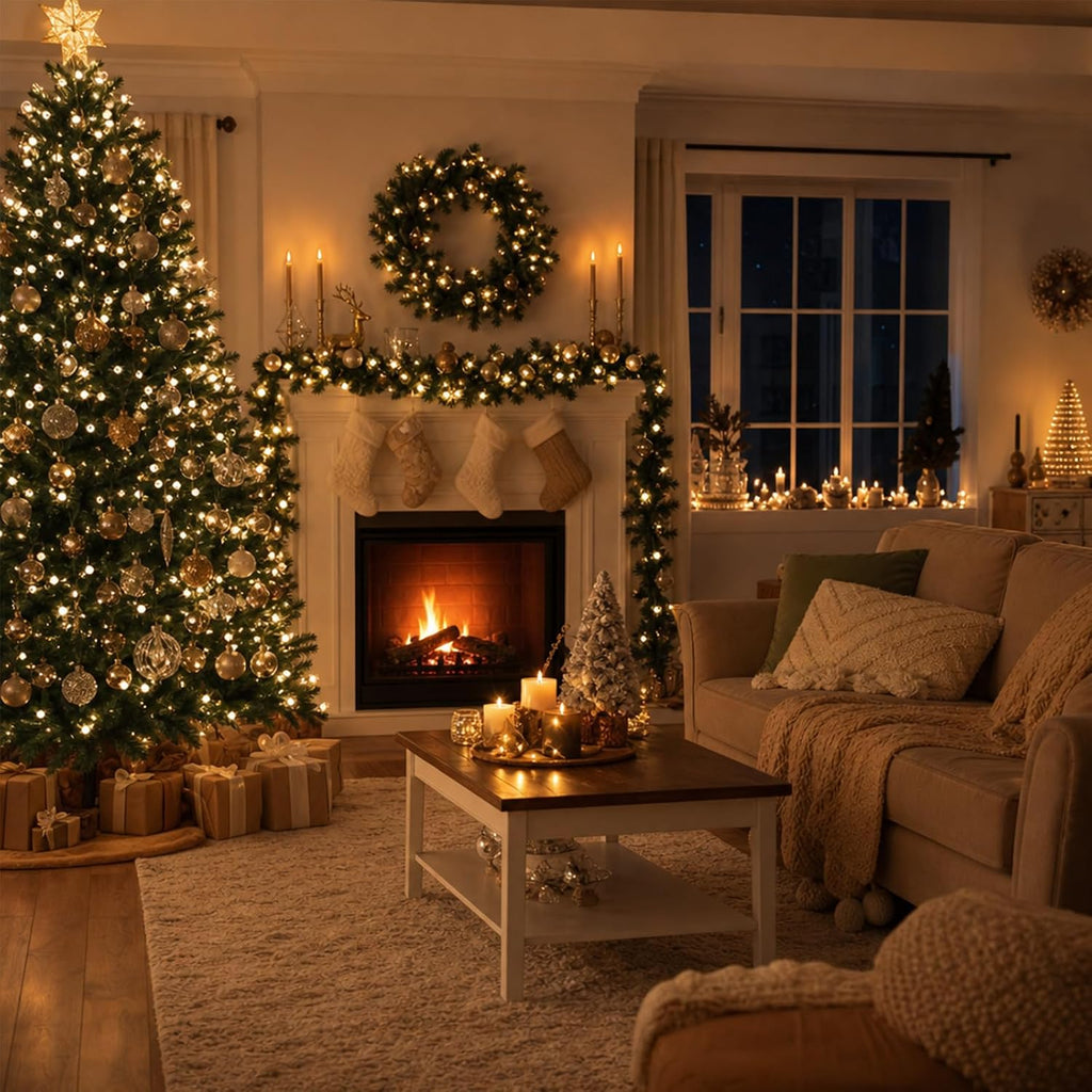 G14 Slow Twinkle Warm White Christmas Globe Lights, 50 LED 16.6ft