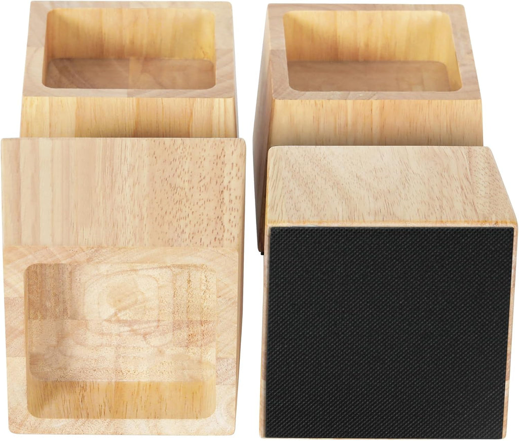 EasyPAG Bed Risers 3 inch Heavy Duty, Elevate Height 2 inch, Wood Furniture Risers for Couch Table Desk, Support 2200 Lbs, 1-inch Deep Anti-Fall Edge Bed Lifts with Non-Slip Pads, 4 Pack, Original