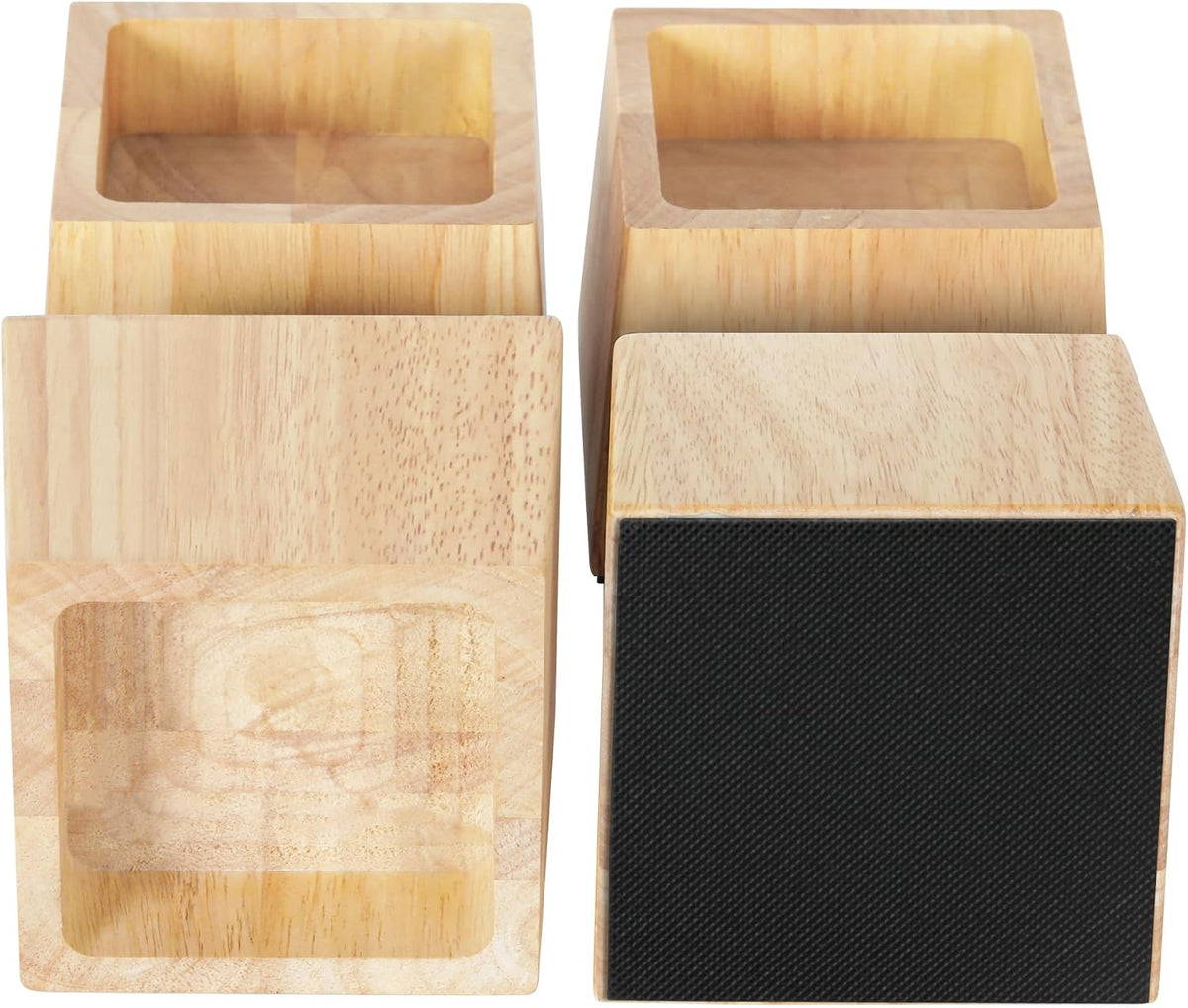 EasyPAG Bed Risers 3 inch Heavy Duty, Elevate Height 2 inch, Wood Furniture Risers for Couch Table Desk, Support 2200 Lbs, 1-inch Deep Anti-Fall Edge Bed Lifts with Non-Slip Pads, 4 Pack, Original