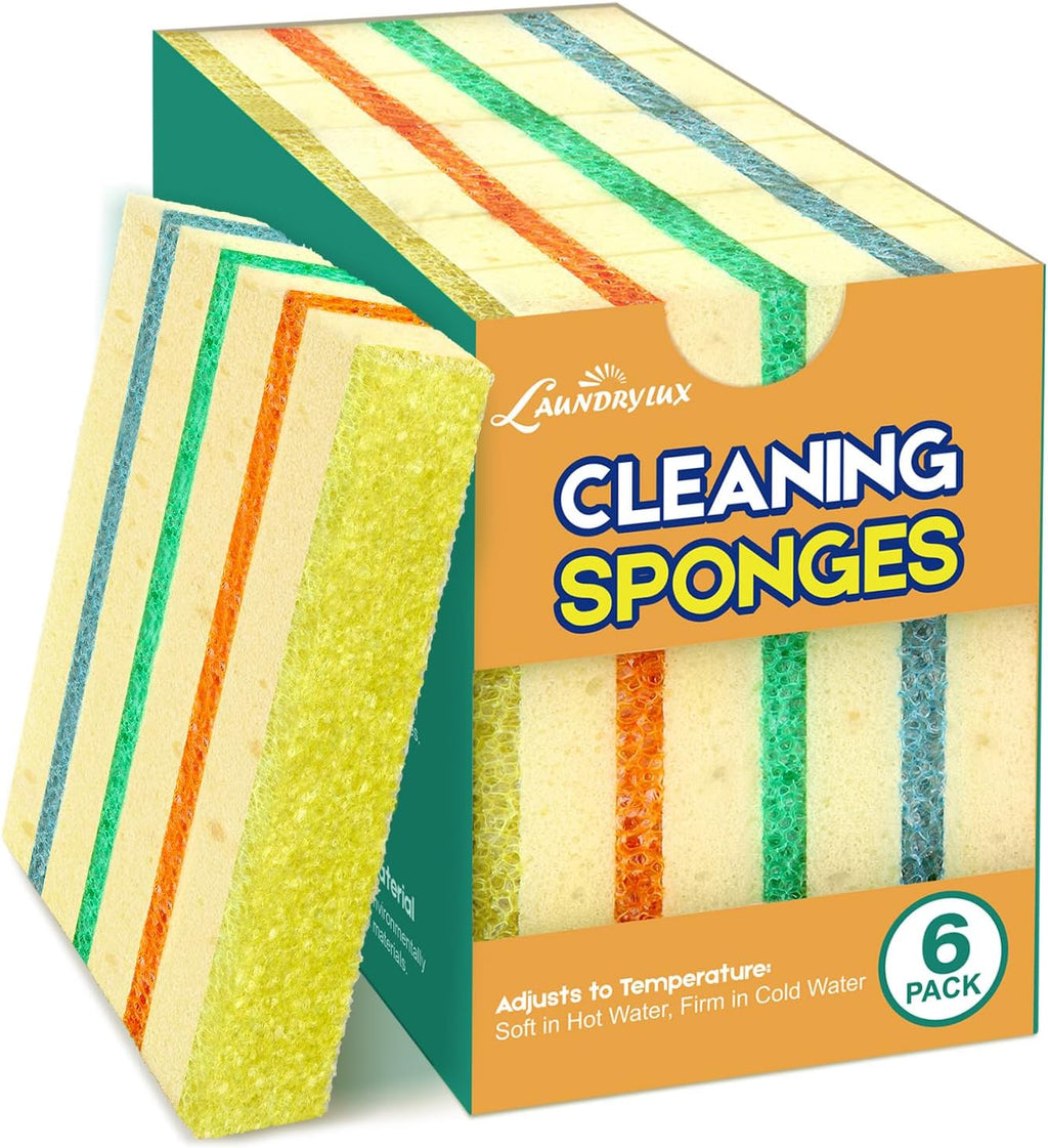 LAUNDRYLUX 6 Pack Scrub Sponge - Temperature-Responsive