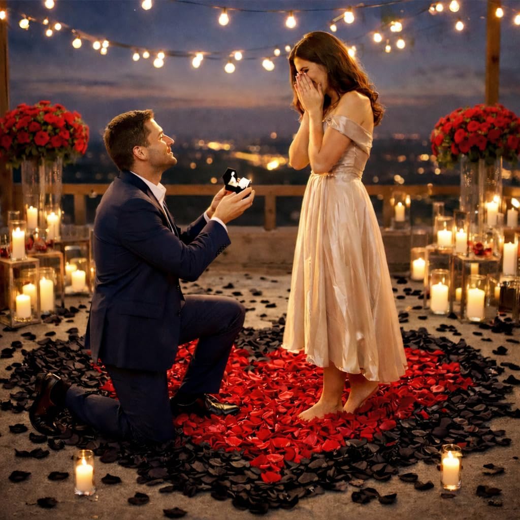 3000 Pcs Rose Petals Artificial Flowers Silk Petals Table Scatters for Romantic Special Night Decorations, Weddings, Valentine's Day, Proposals, Anniversaries, Bridal Showers Party Decor (Black)