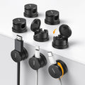 Silkland 8 Pack Snap-Lock Cable Clips, 360° Rotatable Cord Holder for Desk