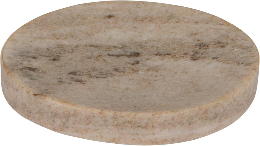 Creative Co-Op Marble Round Soapdish, Beige