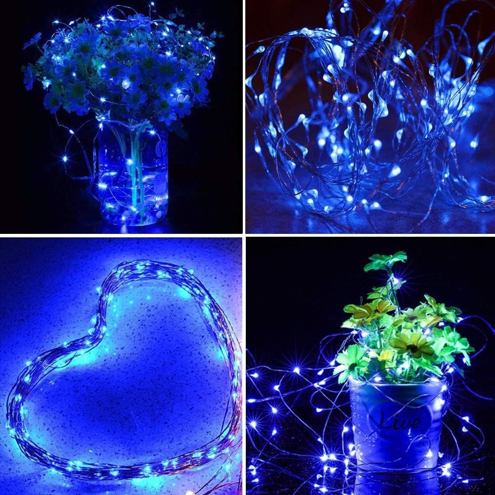 Twinkle Star Christmas Fairy Lights Blue, 33ft 100 LED