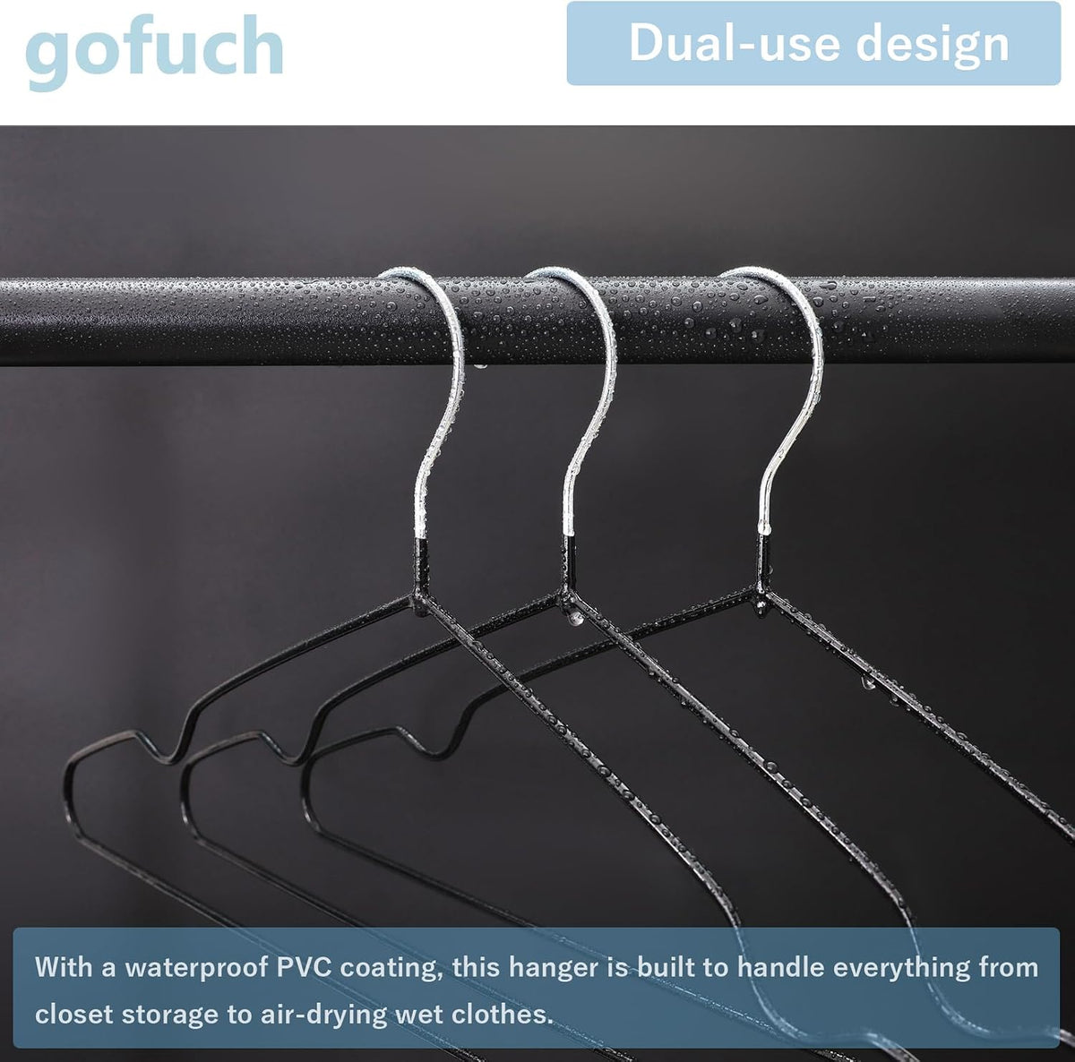 Ultra-Thin Metal Hangers, 100 Pack Non-Slip PVC Coated Space Saving Clothes Hangers for Closet, 16 inch Wide for Suits, Dresses, Jackets（Gray）