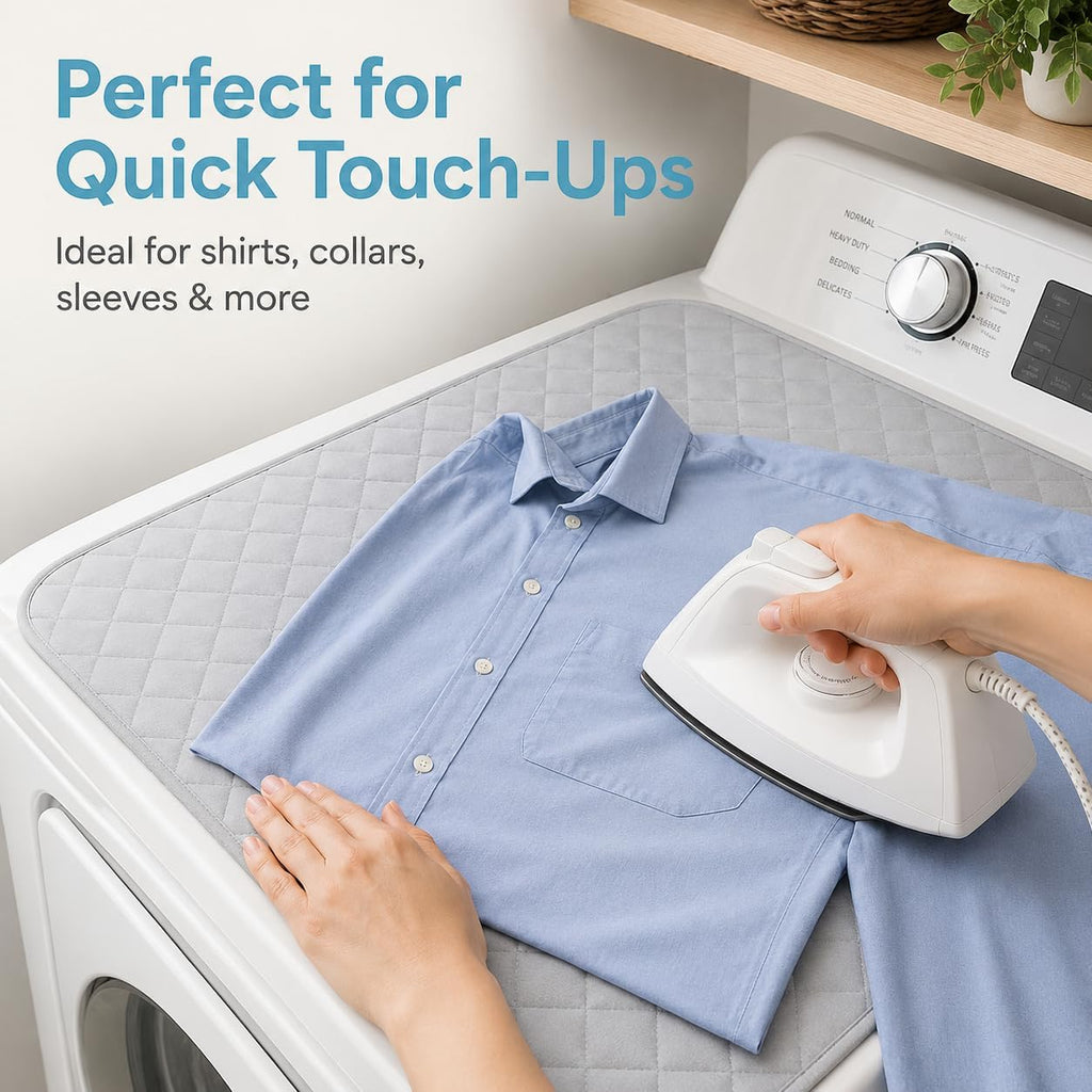 Magnetic Ironing Mat for Washer Dryer, 18 x 31 Inch Quilted Ironing Pad
