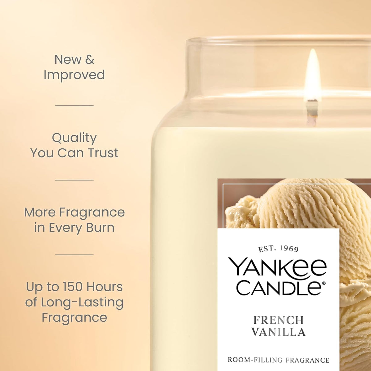 Yankee Candle French Vanilla Scented Candle, 22oz Large Jar