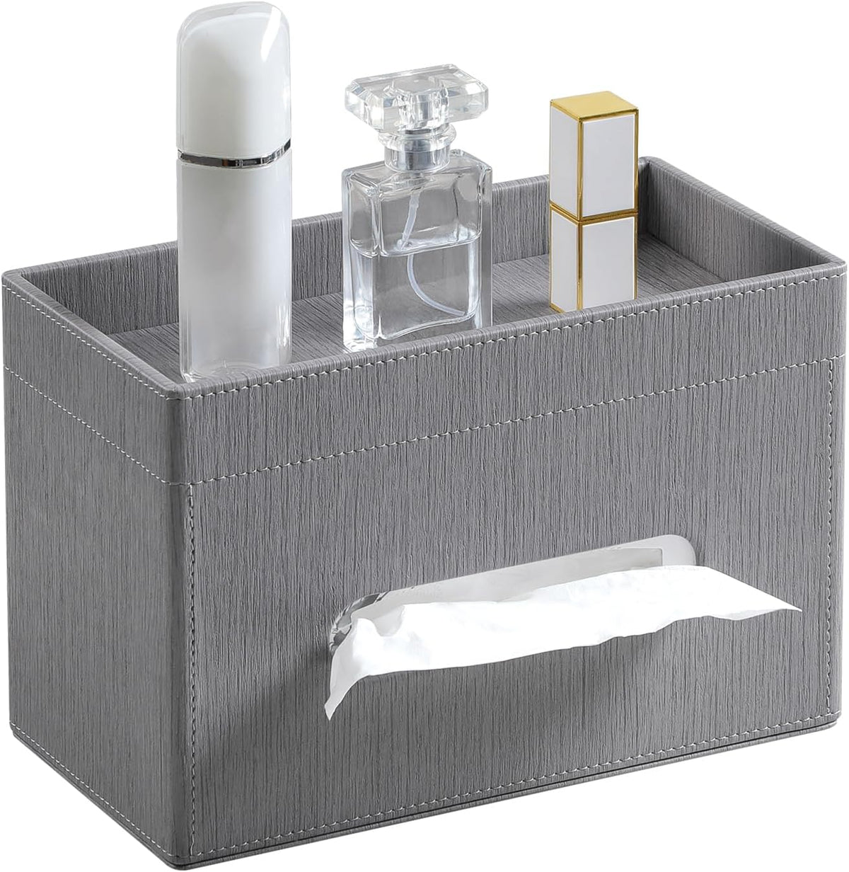 Plus Size Tissue Box Cover, Rectangle Tissue Box Organizer, Grey