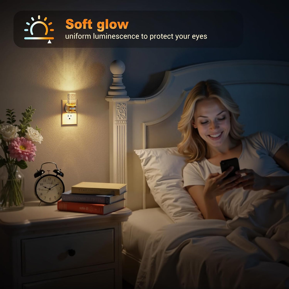 JandCase Motion Sensor Night Light, 2 Pack Mini Bubble Night Light