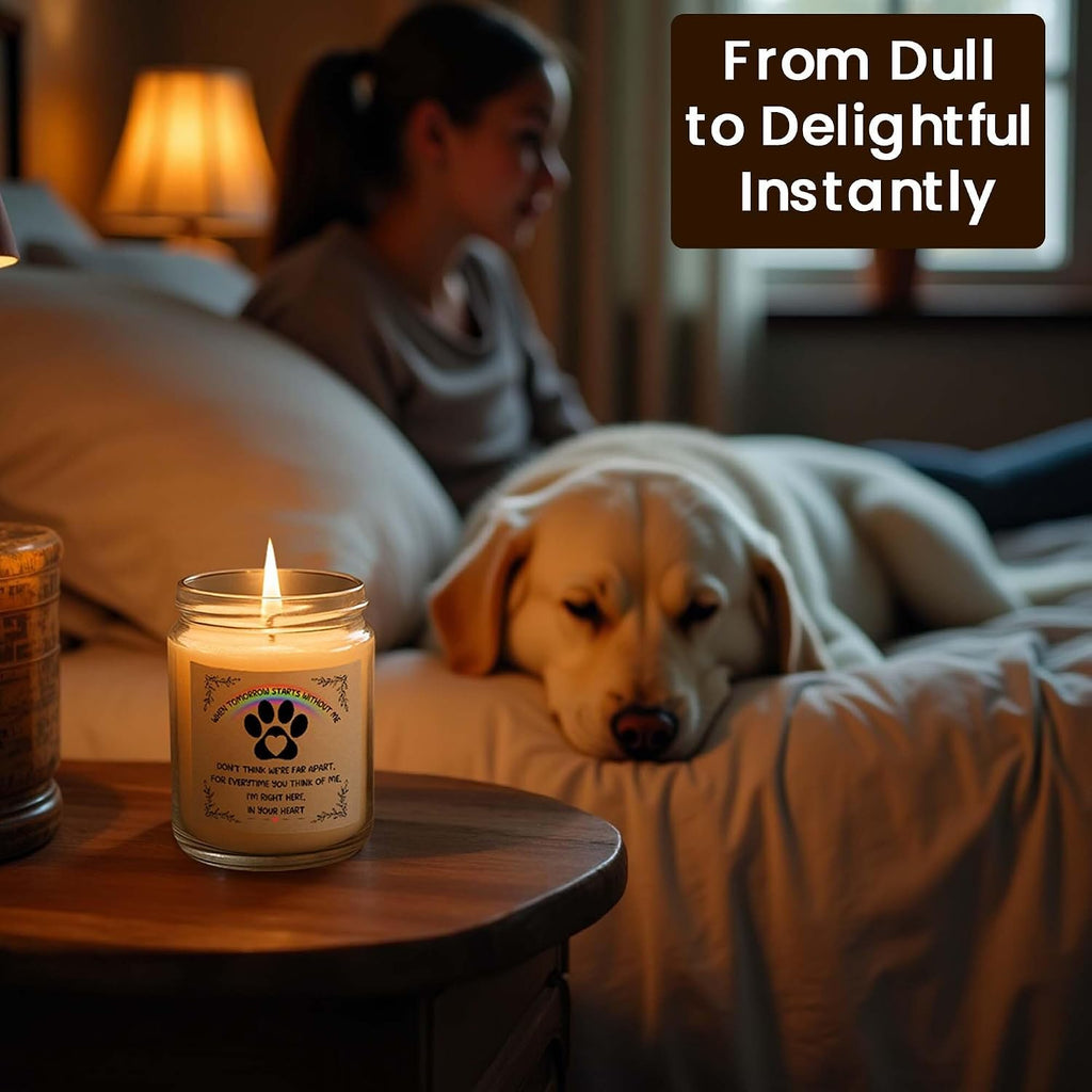 Memorial Gifts for Loss of Dog, Lavender Scented Soy Wax Candle