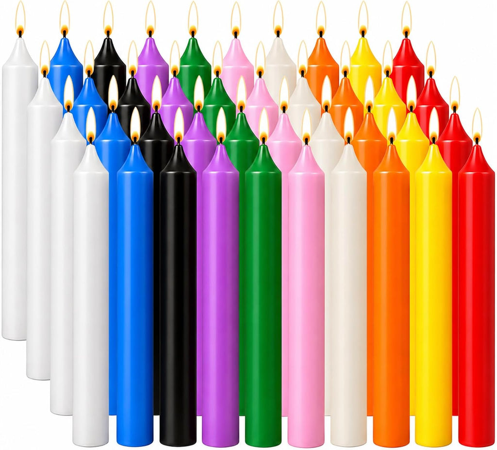 40Pack Spell Candles, 4Inch Small Chime Candles Bulk, Colored Candle Sticks