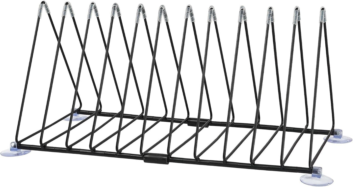 Vinyl Record Holder Storage, 11 Slot Metal Record Stand Magazine Newspaper Album Display Rack Desktop Triangle File Holders for Office Home Black
