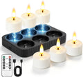 Rechargeable Flameless Candles with Remote Timer & Charging Base (6 Pack)