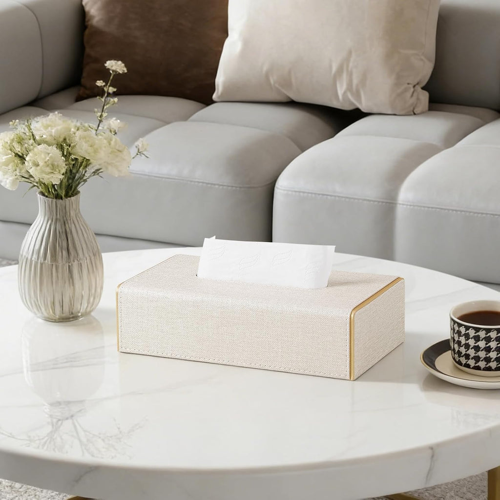 Low Profile Tissue Box Cover Rectangle with Magnetic Closure