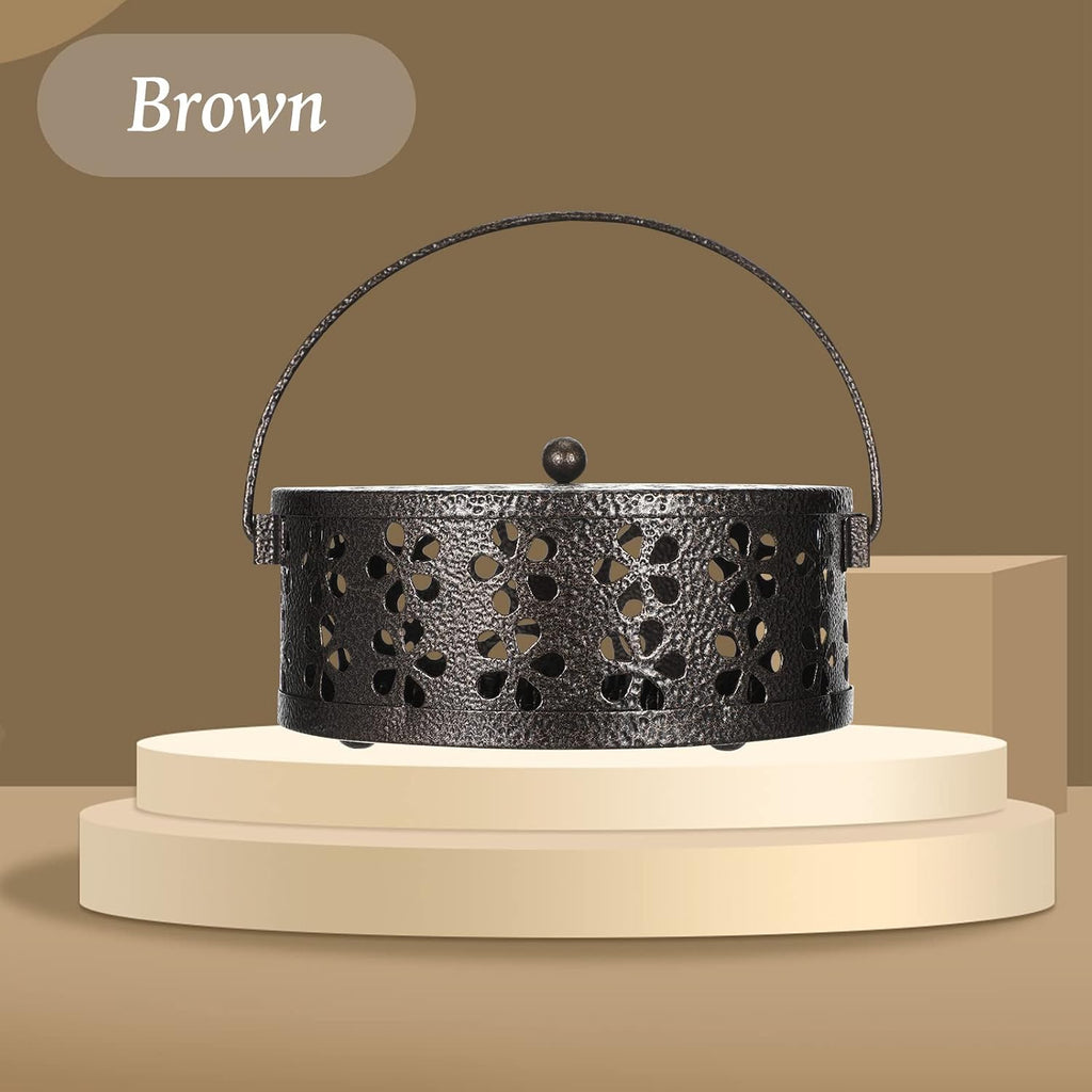 Lallisa 4 Pieces Coil Holder Retro Iron Incense Holder Long Lasting Portable Coil Incense Burner for Indoor Outdoor Hanging Camping Patio, 5.3 Inch in Diameter