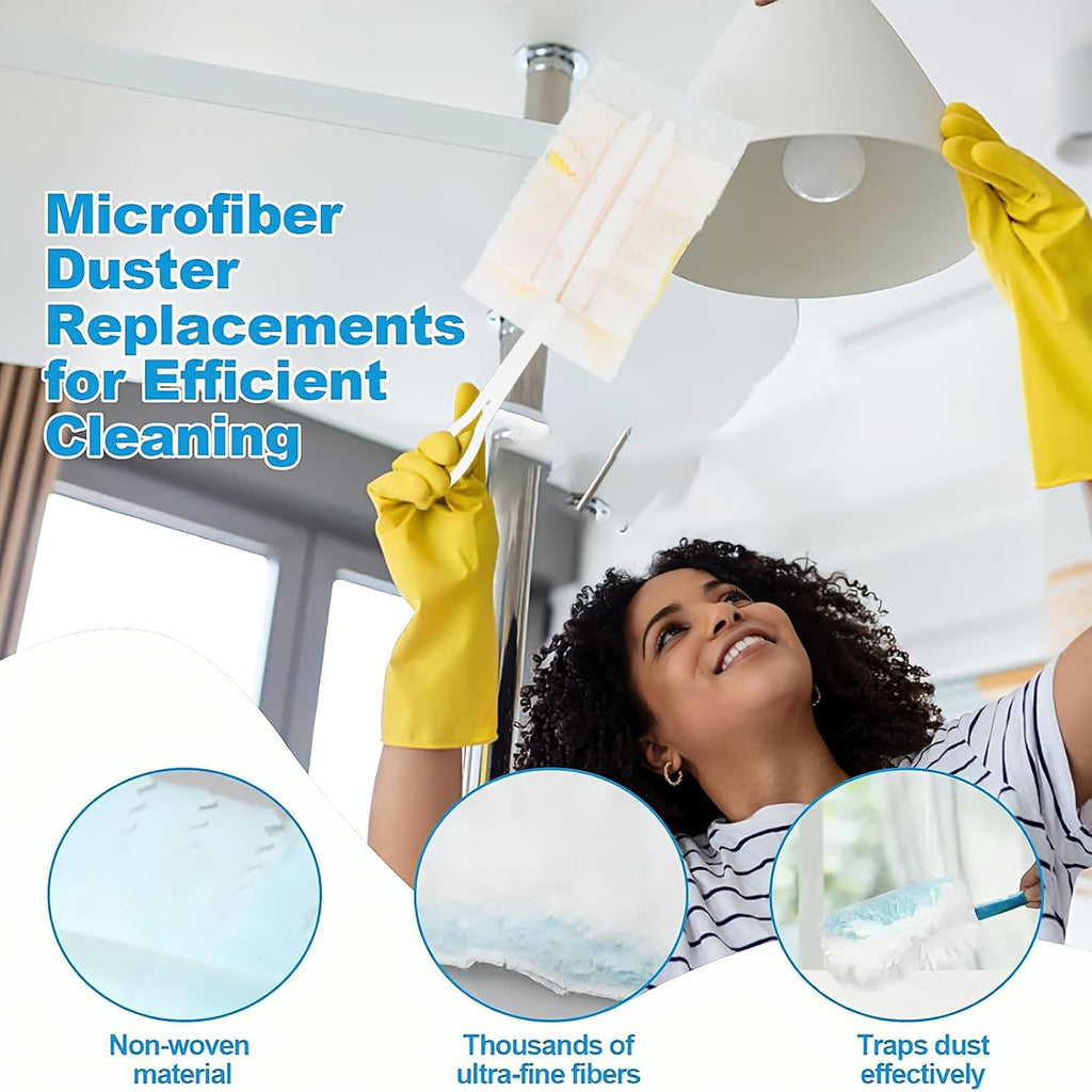 160 Pcs Disposable Dusters Refills 180° Multi Surface Replacement Bulk Heavy Duty Dusters for Ceiling Fan Cleaning with Microfibers Unscented(Multicolor)