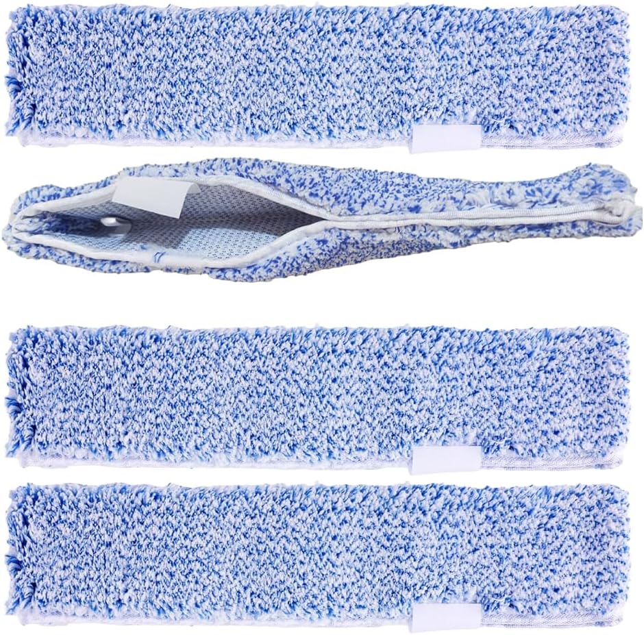 4 Pack 14" Microfiber Window Scrubber Refill Replacement Compatible with Unger 966540 Professional Scrubber Refill Sleeve, Reusable Squeegee Cloth Sleeve for MR.SIGA Professional Window Cleaning