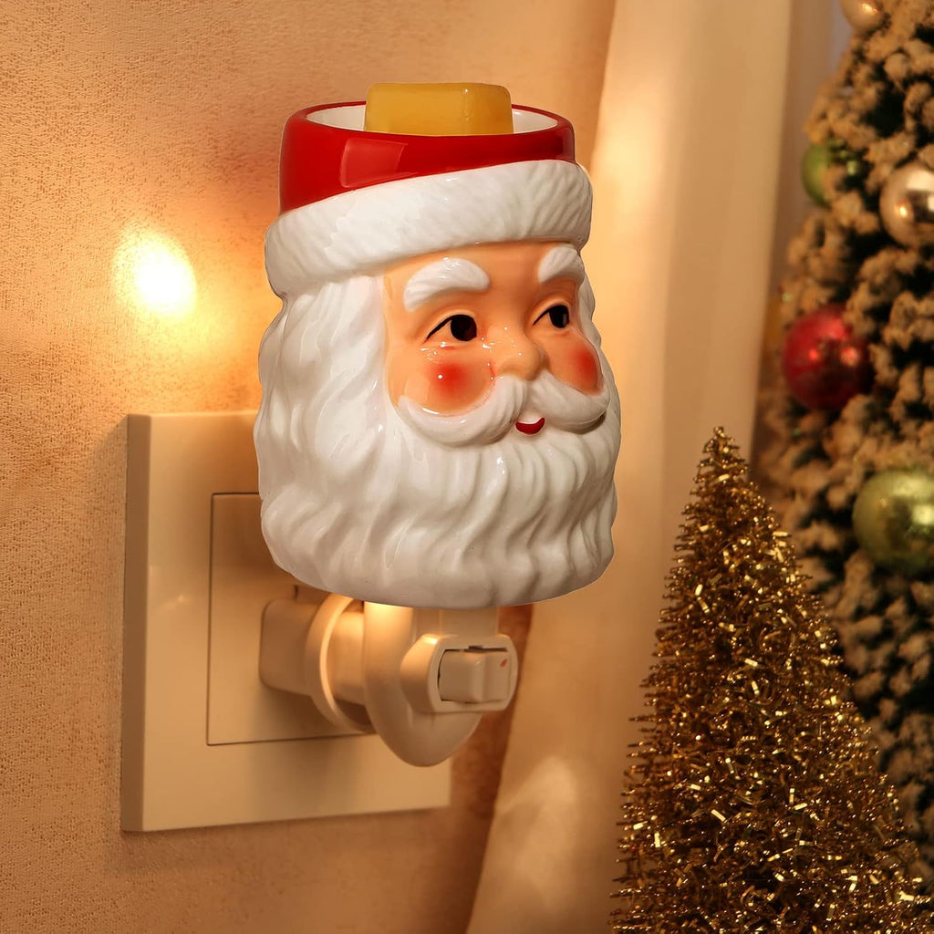 STAR MOON Christmas Wax Melt Warmer, Santa Claus Plug in Wax Warmer, Scentsy Warmer for Fragrance Oil, Night Light Wax Burner Decoration with Two Bulbs
