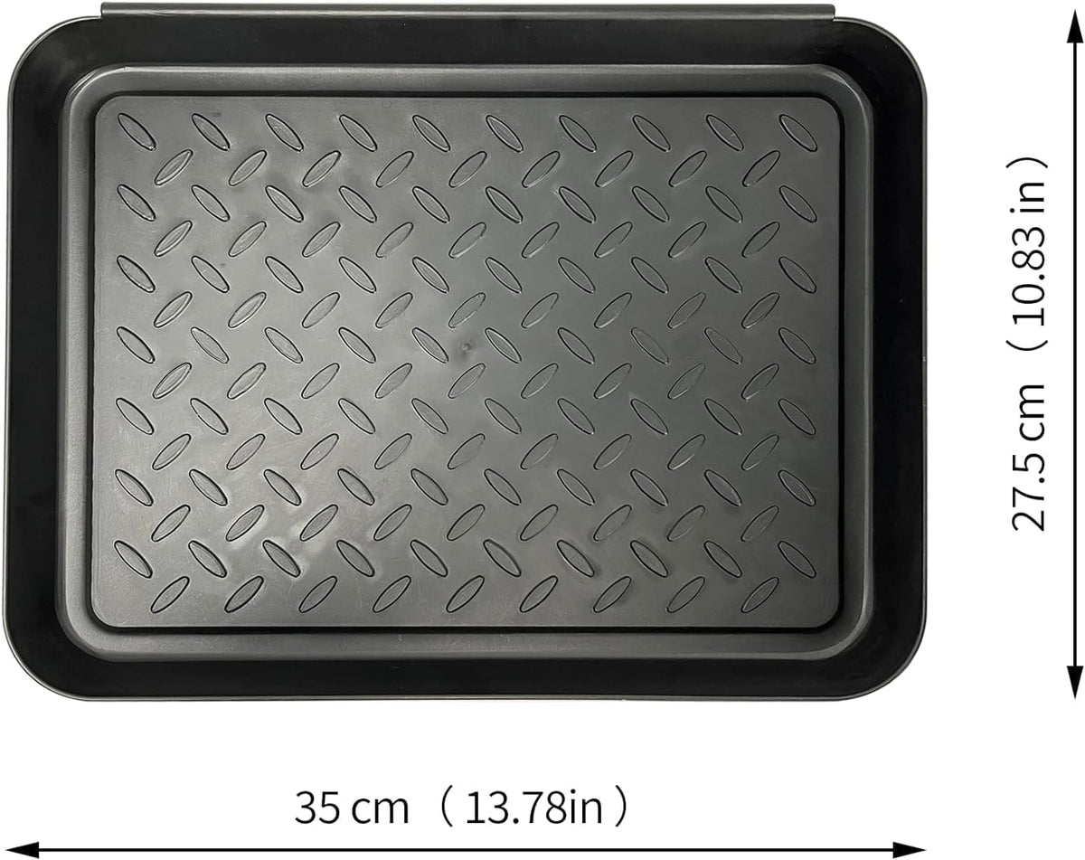 Generic Shoe Tray for Entryway, 3 Pack Indoor Mats, Dog Feed Mat, Rain Boots Drying Tray, Black