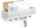 Umbra Estique Entryway Organizer, Wall Mount Key Holder, White/Natural