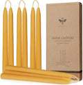 DEYBBY Beeswax Taper Candles, 10 Inch, Unscented, Natural, 12 Pack