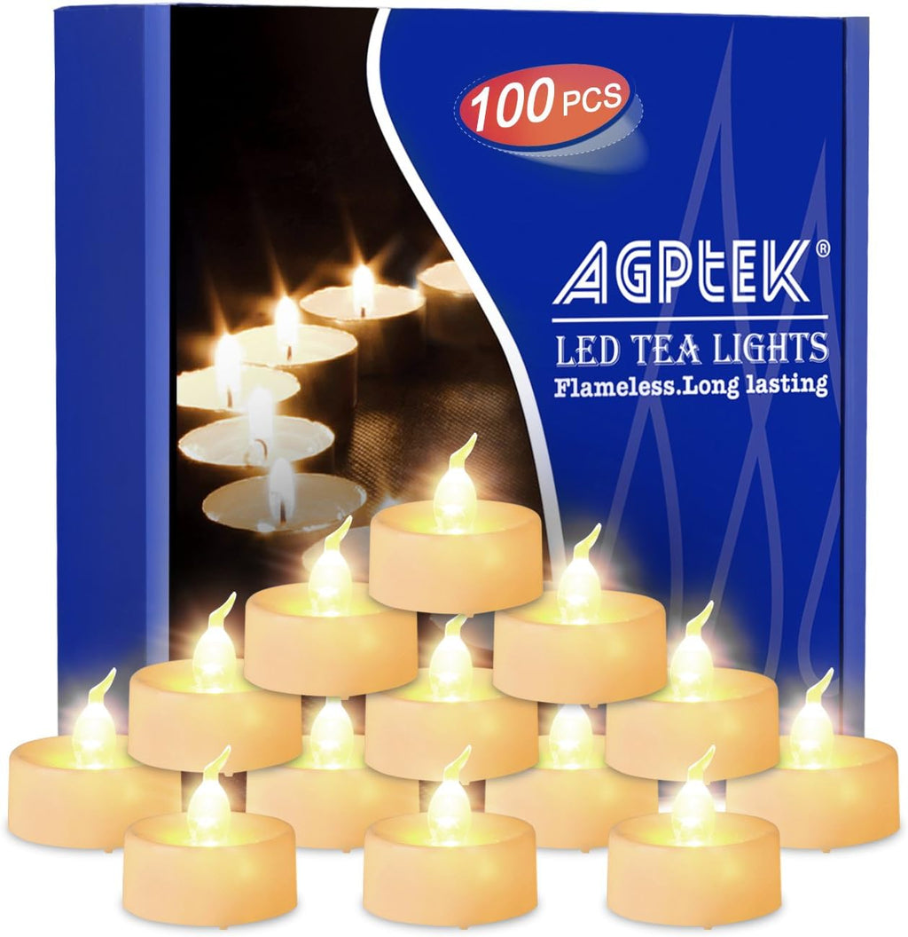 AGPTEK 100 Pack Tea Lights Flameless LED Candles