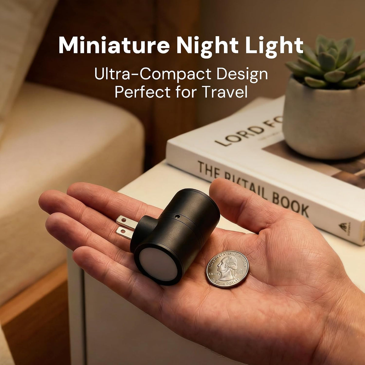 L LOHAS LED Bright Night Lights Plug into Wall,Daylight White,Rotating,Mini