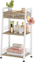 Gewudraw Bathroom Ladder Shelf with Drawer, 3-Tier Bathroom Storage, White