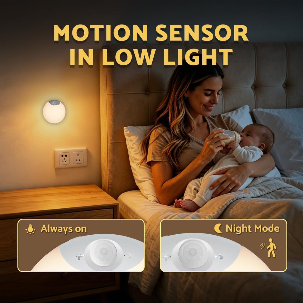 DAZZY DOT Rechargeable Night Light Motion Sensor, Battery Night Light