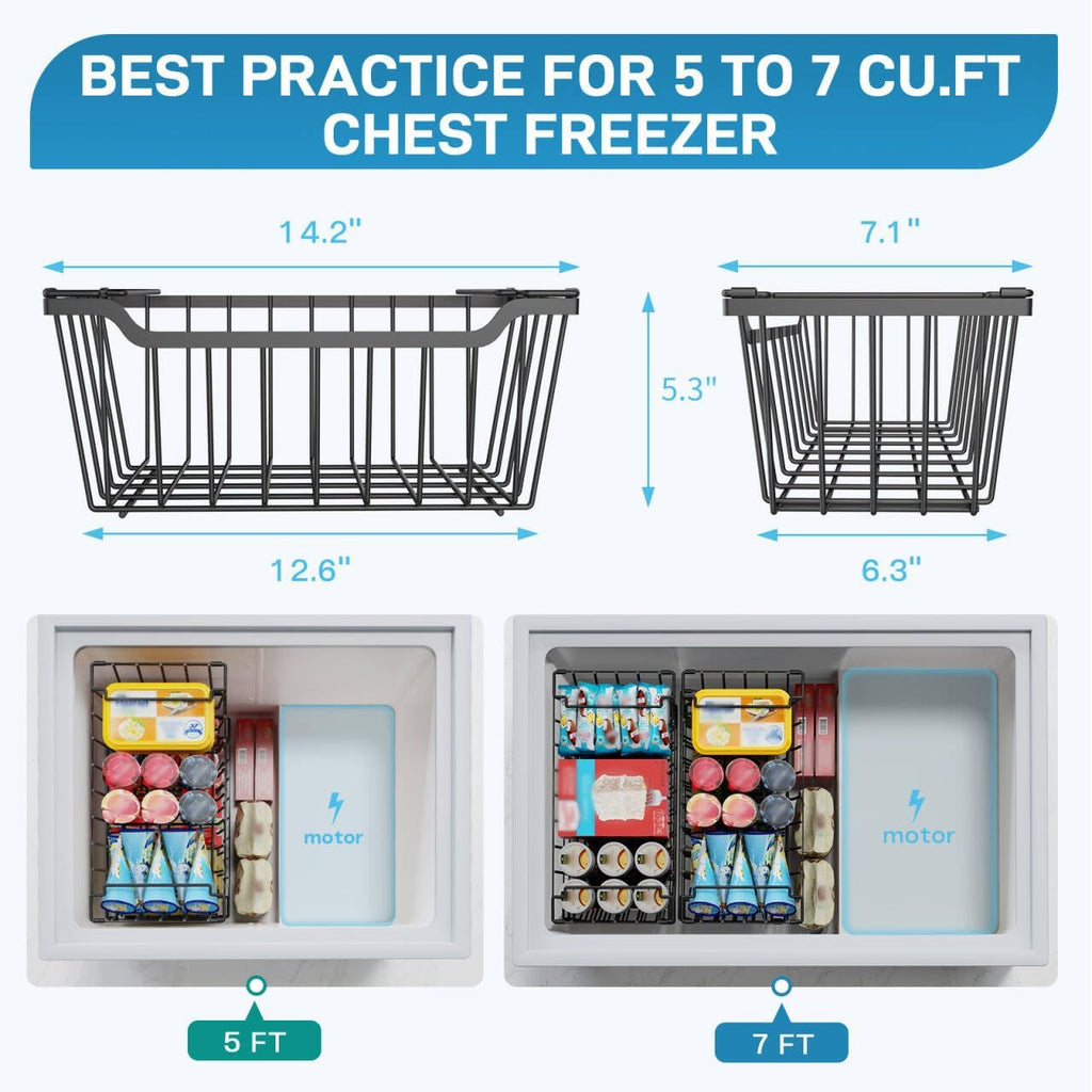 SUNALLY Freezer Organizer Bins, 8 Pack Stackable Pantry Storage Bins, Black