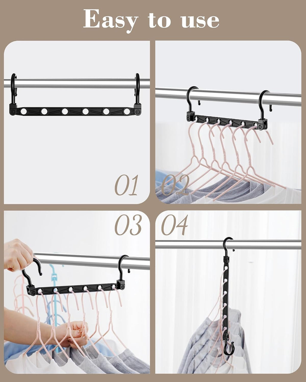 Space Saving Hangers for 48 Clothes, Reinforced Collapsible Hangers