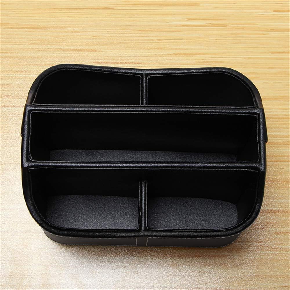 PU Leather Remote Control Holder, 360 Degree Spinning Desk TV Remote Caddy, Desk Organizers and Accessories, for Controller, Media, Mail, Calculator, Mobile Phone, Pen Storage Holder (Black)