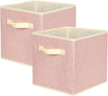 ShellKingdom Storage Bins, Foldable Fabric Storage Cubes with 3D Embossed Rose Pattern, Cloth Organizer Drawer For Closet And Toys, 10.5 X 10.5 X 11 inch, 2 Pack (Light Pink)
